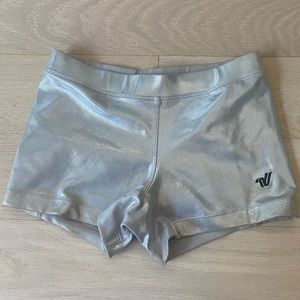 Varsity Silver Metallic cheer shorts